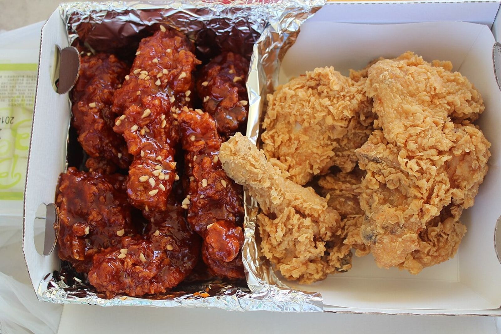 Half fried, half yangnyeom chicken